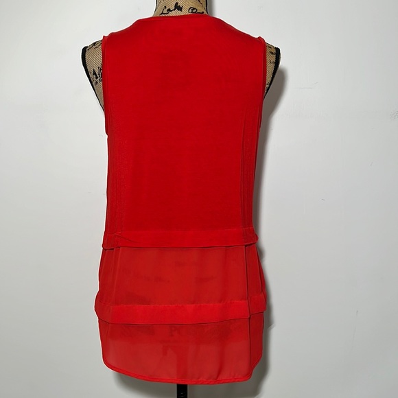 MICHAEL MICHAEL KORS || Sleeveless Orange Mix Blend Top. Sz. M - Picture 6 of 11